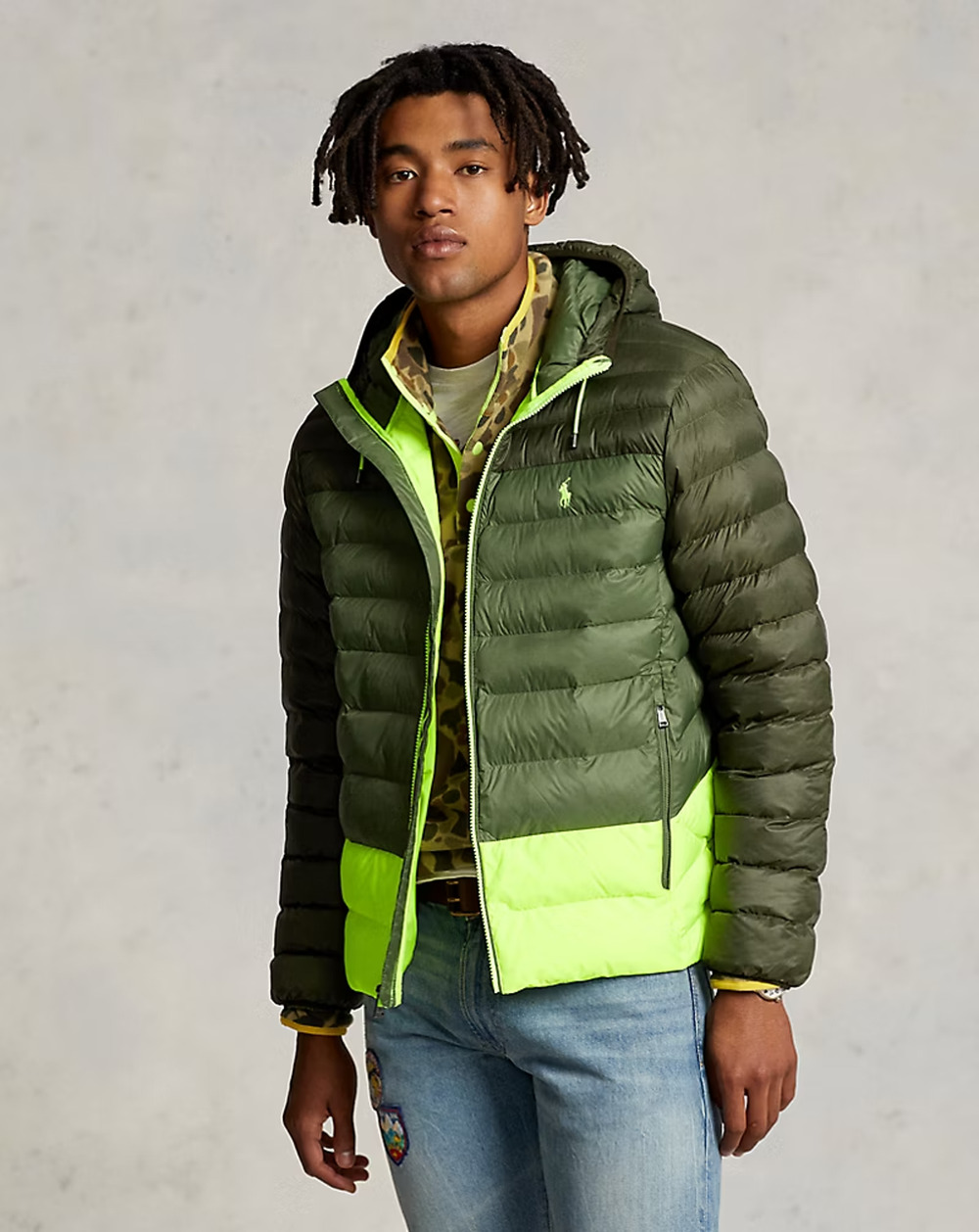 Polo Ralph Lauren Packable Water-Repellent Hooded Jacket color block 2XB NWT